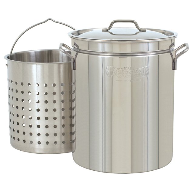 Bayou Classic 62 Quart Stainless Steel Stockpot with Vented Lid, BC-1160, Silver