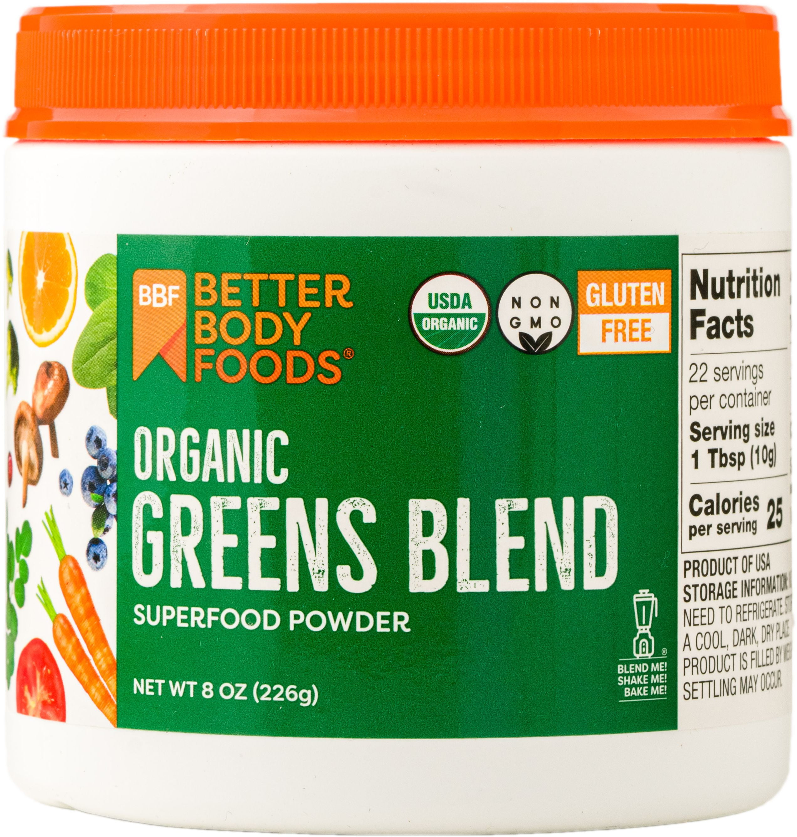 BetterBody Foods Organic Greens Blend 8 oz