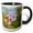 Black/White, variant on 3drose, Elegant Artistic Sakura Cherry Blossom Flowers. Beauty of Spring, 11oz Two-tone Green Mug
