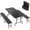 Black, variant on PEXMOR Picnic Table Set with 2 Benches, 6 Feet Camping Table Chair Set, Heavy-Duty HDPE Material with Metal Frame, 3-Piece Folding Furniture for Indoor or Outdoor Use (3.5ft White)