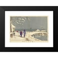 thumbnail image 2 of Kobayashi Kiyochika 18x14 Black Modern Framed Museum Art Print Titled - Snowy Landscape at Hikifune in Koume (1877 - 1882), 2 of 5