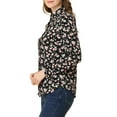 thumbnail image 5 of MODA NOVA Juniors Button Down Long Sleeve Ditsy Floral Shirt Black-Pink Floral XL, 5 of 7