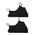 thumbnail image 2 of Pack de 3 camisetas de tirantes básicos de algodón uxcell con capa base sólida para mujer tirantes finos (blanco, negro, rosa) L (US), 2 of 7