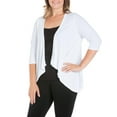 thumbnail image 3 of 24seven Comfort Apparel Plus Size Elbow Length Sleeve Open Cardigan, 3 of 4