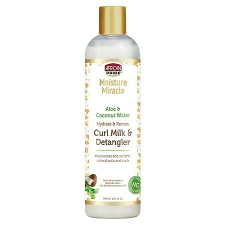 African Pride Moisture Miracle Curl Milk and Hair Detangler 12 Oz Pack of 6