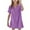 Purple, variant on Mgmyaa Girl's T-Shirt Dresses Kids Summer Short Sleeve V-Neck Pull On Mini Dress