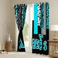 thumbnail image 3 of Homewish Fashion Eiffel Tower Teens Black Out Curtains, Modern Zebra Cheetah Print Curtains Pack of 2 (42x63 Each), Chic Cyan Polkadots Bedroom Curtains, Curtains and Drapes Decor, 3 of 6
