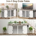 thumbnail image 2 of 72.4" Double Dog Crate Furniture, Heavy Duty Wooden Kennel with Divider, XL Dog Cage TV Stand for Medium Large Dogs Indoor (No Drawers), 2 of 6