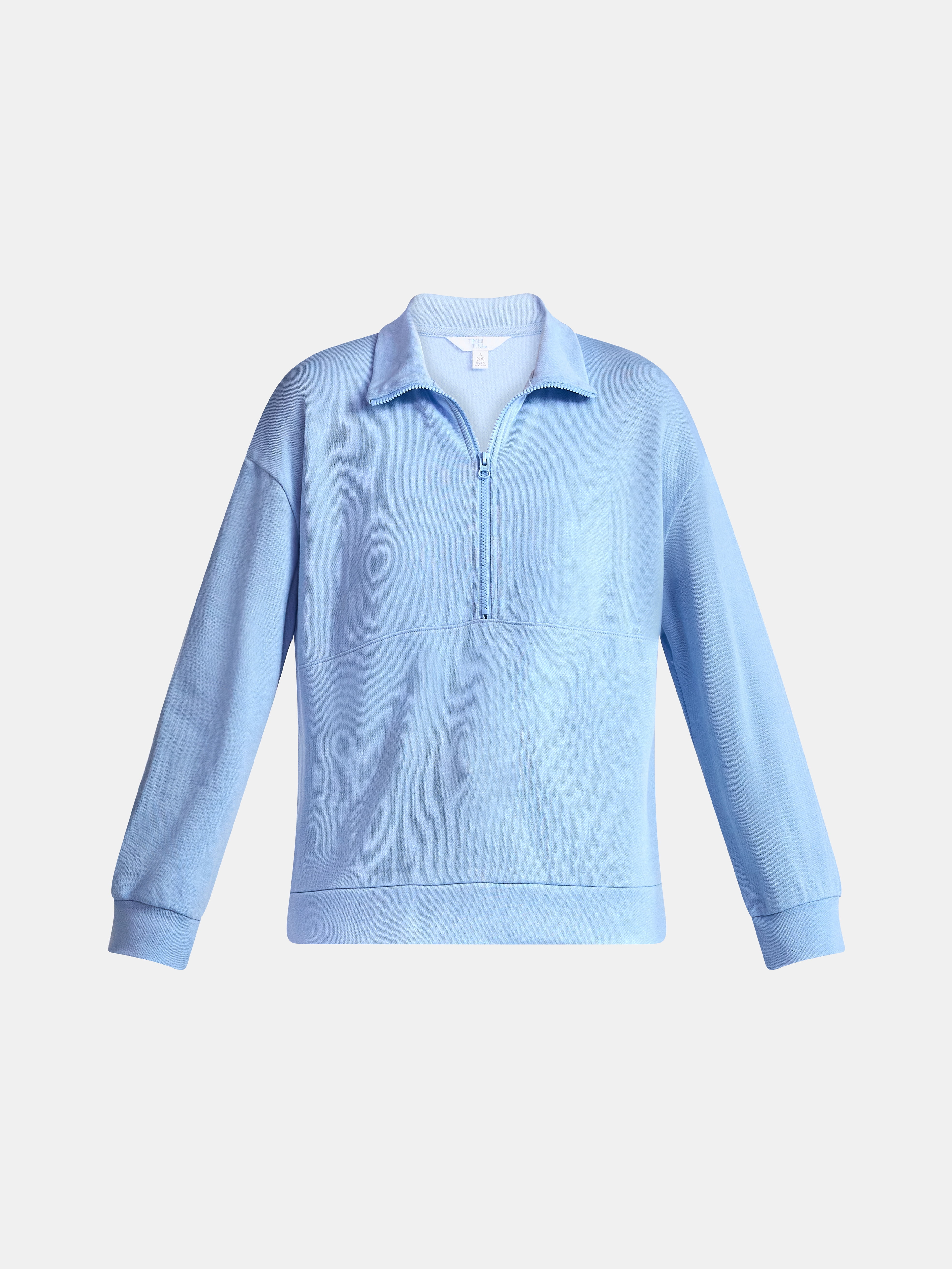 Time and Tru Women's Half Zip Fleece Sweatshirt, Sizes XS-XXXL