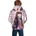 thumbnail image 4 of Demon Slayer Kamado Nezuko Kids' Hoodie 3D Print Sweatshirt Soft Pullover Hooded with Big Pockets Fans Gifts for Boys or Girls Small, 4 of 7