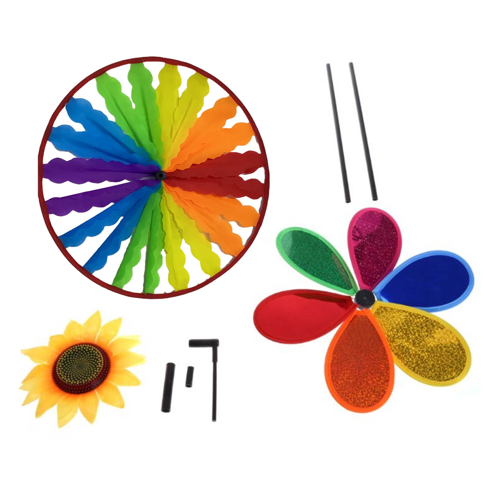 Colorful Sunflower Windmill Wind Spinner Children's Toys Home Garden Decoration 