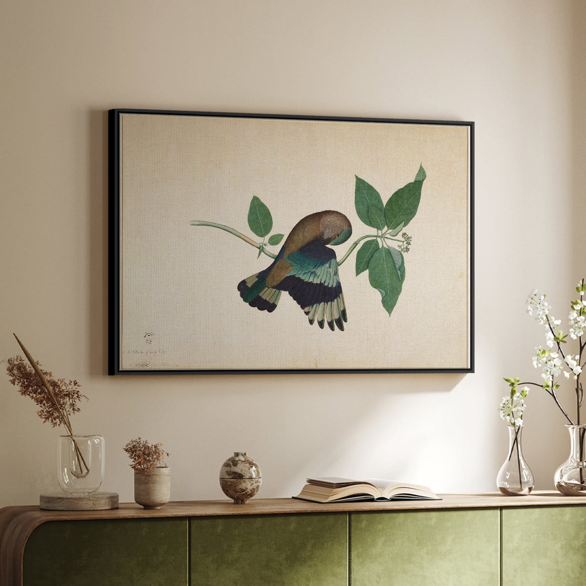 Vintage Animal Print-XXII By Wexford Home Framed in Black Wood Gallery Wrapped Canvas 17 in. x 25 in.