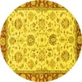 thumbnail image 1 of Ahgly Company Indoor Round Oriental Yellow Modern Area Rugs, 6' Round, 1 of 4