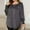 Grey, variant on Long Sleeve Round Neck Blouse With Crystal Rhinestone Buttons Elegant Casual For Fashion Ladies Comfort Fit Tee Shirt Women's Blouses