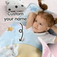thumbnail image 2 of KAINSY Custom Name Toddler Nap Mat with Pillow & Blanket, Easy to Carry Rolled Napping Mats, Personalized Rabbit Elephant Slumber Bags, Kids Sleeping Bag for Daycare, Preschool Travel Camping, 2 of 8