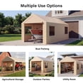thumbnail image 6 of LAUSAINT HOME 10'x20' Carport, Heavy Duty Car Canopy with Roll-up Windows, Khaki, 6 of 11