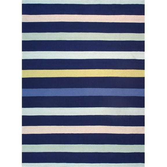 Pasargad Home Pasargad Home Hampton Collection Indoor/Outdoor Area Rug- Blue - 4' 0' X 6' 0'