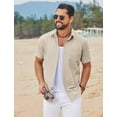 thumbnail image 2 of COOFANDY Men Linen Shirt Lightweight Beach Shirt Button Up Shirts for Men Summer Beach Outfit, 2 of 6