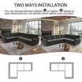 thumbnail image 4 of LLappuil Sectional Sofa Couch, Oversized Chenille Sofa with Pull Out Sofa Bed for Living Room Dark Gray, 4 of 9