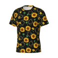 thumbnail image 3 of Yiaed Flower (2) Print Mens Short Sleeve Tight Fit T-Shirt, Crewneck Casual Tee-XX-Large, 3 of 5