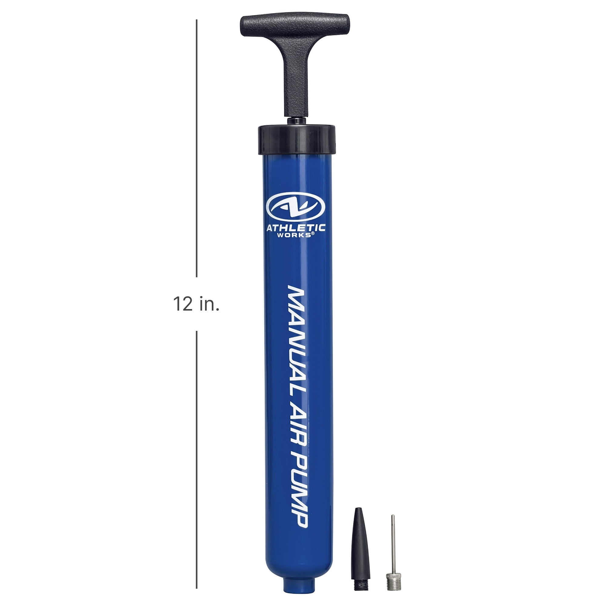 Athletic Works 12" Manual Sports Ball Pump with Inflation Needle & Versatile Adapter
