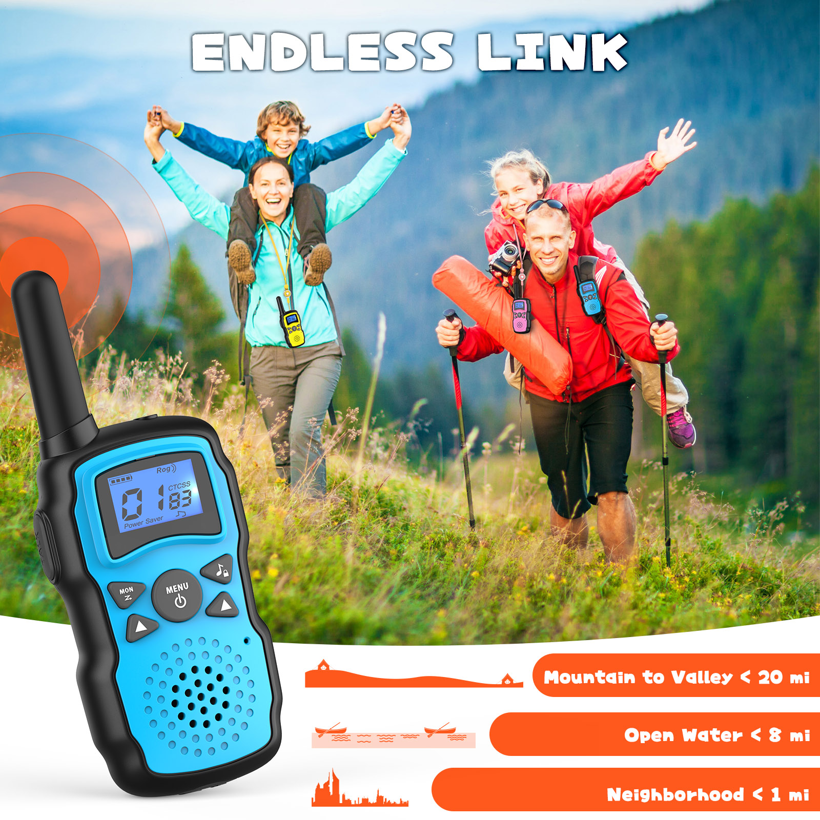WisHouse 4-Pack Rechargeable Walkie Talkies photo 6