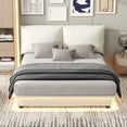 thumbnail image 5 of Full Size Upholstered Platform Bed with Light and Upholstered Headboard, 600lbs Load Capacity Wood Bed Frame, 5 of 8