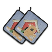 Carolines Treasures BB2898PTHD Dog House Collection Chow Chow Cream Pair of Pot Holders  7.5HX7.5W multicolor