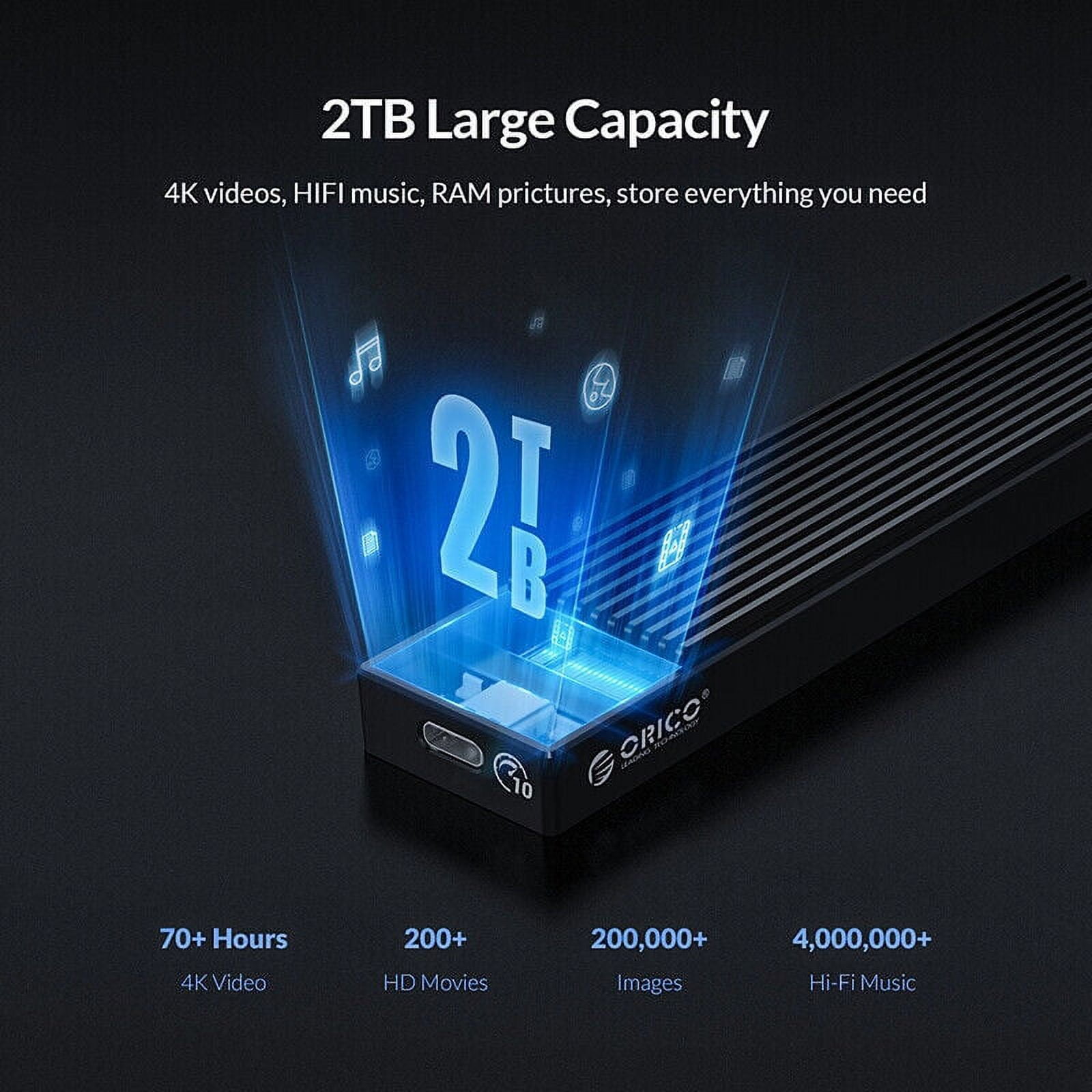 Realtek RTL9210 M.2 NVME SSD Case 10Gbps Transmission, Tool-Free Installation, for Windows/Mac/Linux Systems SSD Case