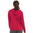 thumbnail image 3 of Women's Lightweight Cotton Single Jersey Active Pullover Hoodie Sweatshirt, Red S, 1 Pack, 3 of 4