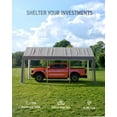 thumbnail image 4 of Riedhoff 13x25 ft Carport Replacement Canopy Cover,Resistant PE Fabric,Gray (Frame Not Included), 4 of 5