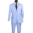 thumbnail image 3 of LUCCI Men's Light Blue 2-Button Classic-Fit Poplin Polyester Suit - NEW - 56L (Big & Tall), 3 of 3