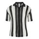 thumbnail image 4 of Playeras Elvqul de Hombre Negro Casual Manga Corta a Rayas Solapa, 4 of 7