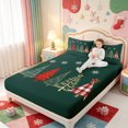 thumbnail image 3 of Manfei Xmas Elegant Snowman Bed Sheets,Retro Gift Full Size Sheets,4 Pieces,1 Flat Sheet,1 Fitted Sheet and 2 Pillowcases, 3 of 6