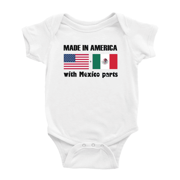 Made In America With Mexico Parts Cute Baby Bodysuit For Boy Girl