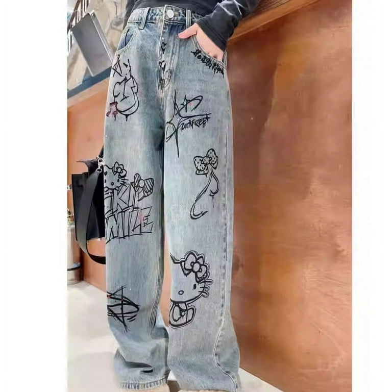 パンツ Remember VINTAGE LIKE DENIM LOOSE PANTS Women Low Waisted Pants Wide Leg Denim Jeans Straight Casual