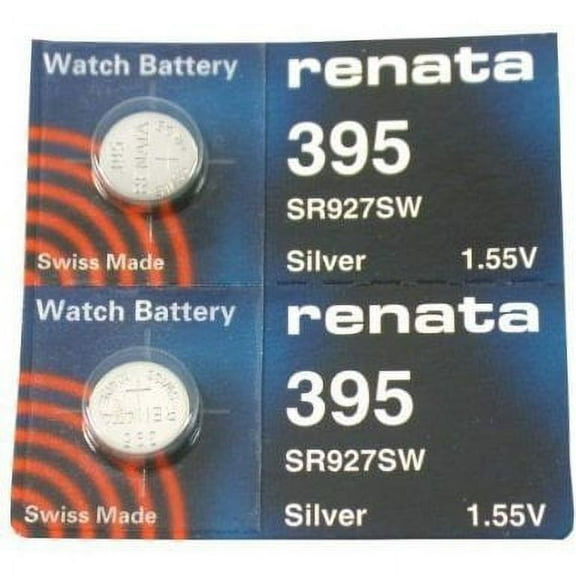 Renata 395 Button Cell Watch Battery, 2 Pack