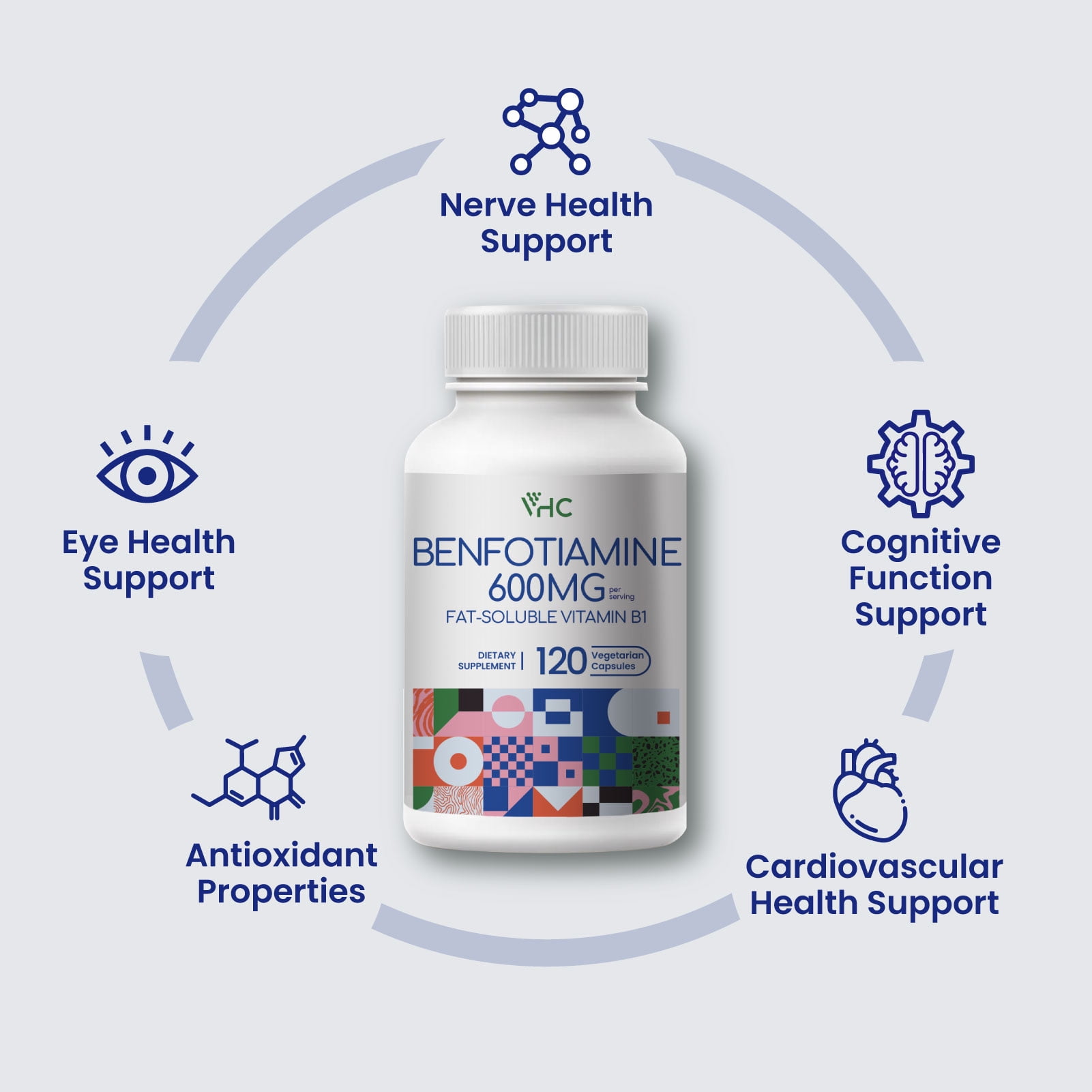Vitamin B1 Benfotiamine Supplement 600mg, 120 Veggie Capsules 5X Time Fat-Soluble Thiamine, Max Boost Bioavailable Thiamine B1 Levels, Made in USA