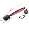 thumbnail image 2 of Uxcell Double Sided Retractable Cord Clip Dust Groove Cleaner Golf Club Brush Red, 2 of 6