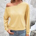 thumbnail image 2 of IROINNID Blouse for Women One-Shoulder Versatile Blouses Long Sleeve Basic Trendy Daily Casual Tops ,Yellow, 2 of 8