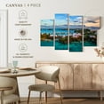 thumbnail image 4 of Elephant Stock Bermuda Beach Houses Wall Art - Horizontal Multi Panel Canvas - Living Room Wall Decor - Beach Multi Panel - Blue And Teal Decor - 30" x 18", 4 of 4