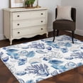 thumbnail image 3 of Coastal Nautical Area Rugs 3'x5', Washable Small Throw Rugs for Living Room Bedroom, Summer Ocean Beach Sea Corals Blue Indoor Outdoor Rug Non-Slip Low Pile Carpet Runner Reversible Floor Mats, 3 of 8