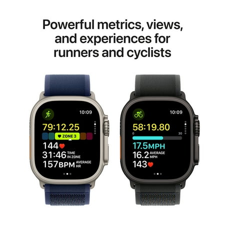 Apple Watch Ultra 2 (GPS+Cellular) 49mm Titanium Case with Blue Trail Loop - M/L - Natural