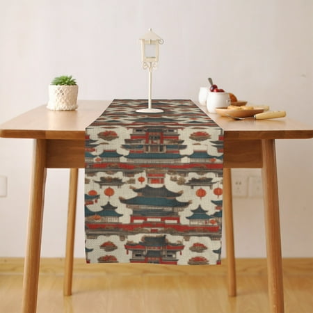 

China Retro House Table Runner Seasonal Fall Winter Kitchen Dining Table Decoration for Home Party Decor 13 x 36 Inch