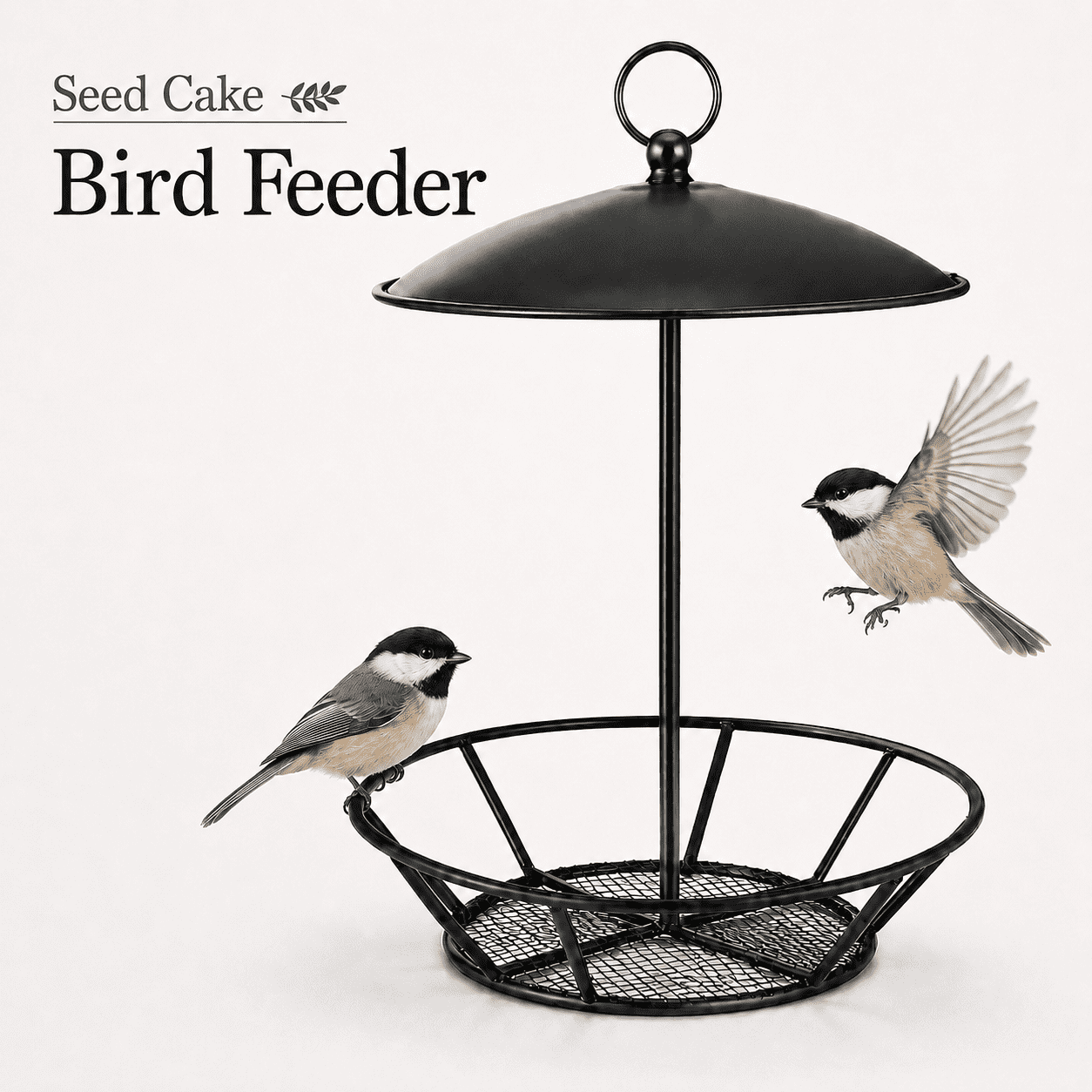 TAVENE Outdoor Garden Backyard Wild Birdfeeding Bird Feeders for Outdoors, 1 Pack Cylinder S-6-2 Seed Cake Feeder Metal Suet Cake Holder