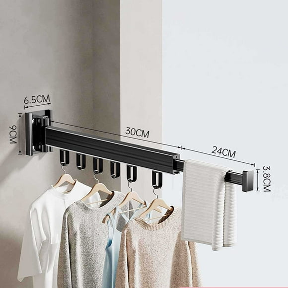 Wall Mounted Folding Clothes Hanger Indoor Household Balcony Non Perforated Clothes Hanger Telescopic Clothes Hanger 3ml Glue