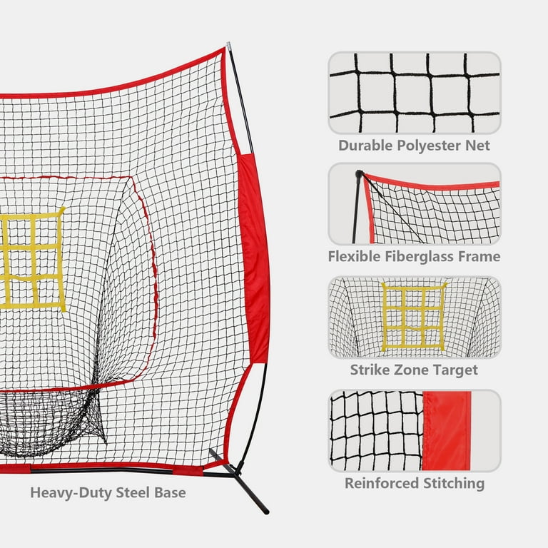 ZenSports 7x7FT Portable Baseball Softball Pitching Net with
