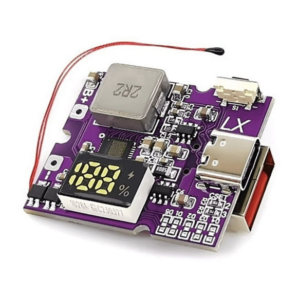 Módulo de Alimentación Móvil de Carga Rápida Bidireccional con Banco de Energía de 22,5 W para Cargador de Batería de Litio Compatible con PD/QC, Tipo C + USB