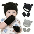 thumbnail image 4 of Travelwant Baby Hat Glove Set Soft Mittens Girl Boys Knitted Toddler Cap Winter Beanie Mitten Set Solid Color Knitted Head Warmer Cap with Gloves, 4 of 9