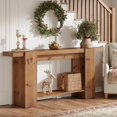 thumbnail image 6 of Finmind 63-Inch Solid Wood Entryway Table, Narrow Console Table with 2-Tier Storage Shelves, 6 of 6